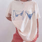 Blue Floral Bikini Laundry Line T-Shirt OMFORT