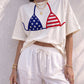 American Flag Bikini Graphic T-Shirt OMFORT