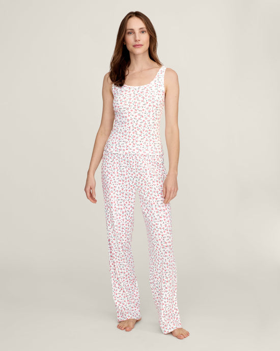 Pointelle Pant in Pink Floral OMFORT