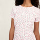 Pointelle T-Shirt in Pink Floral OMFORT