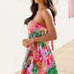 Calloway Multi Tropical Print Strapless Dress OMFORT
