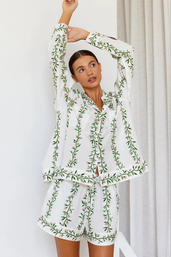Emily Sleep Set - Long Sleeve - Cotton - Vine Pink OMFORT