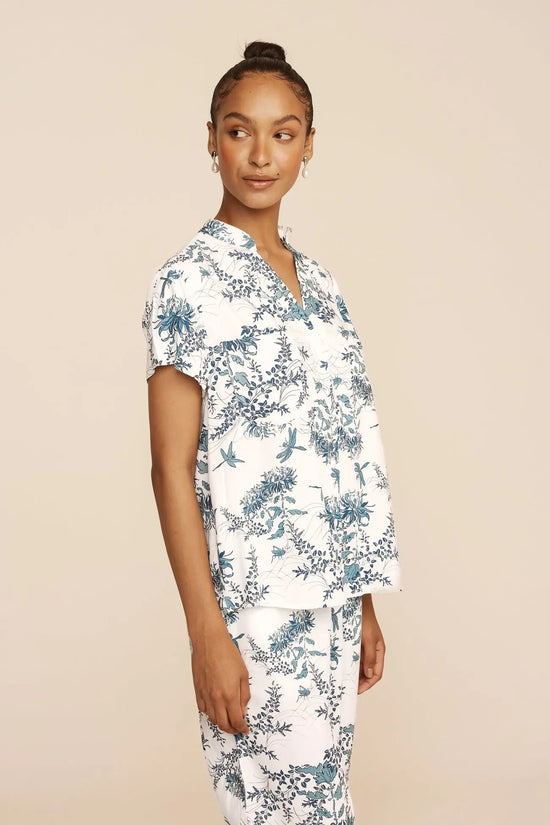 Maggie Pyjama Set - Long Pants - Summer Toile - Aegean Blue OMFORT