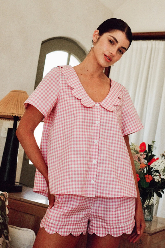 Penelope Sleep Set - Gingham Berry OMFORT
