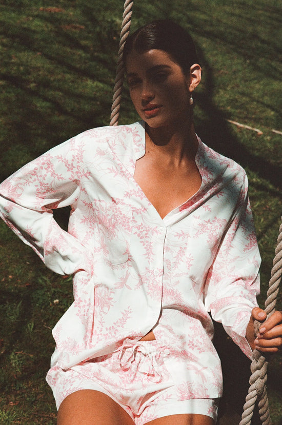 Maggie Pyjama Set - Long Sleeve - ECOVERO - Summer Toile Pink OMFORT