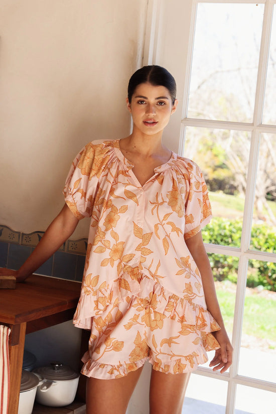 Sophie Sleep Set - Cotton Modal - Romantic Floral Peach OMFORT