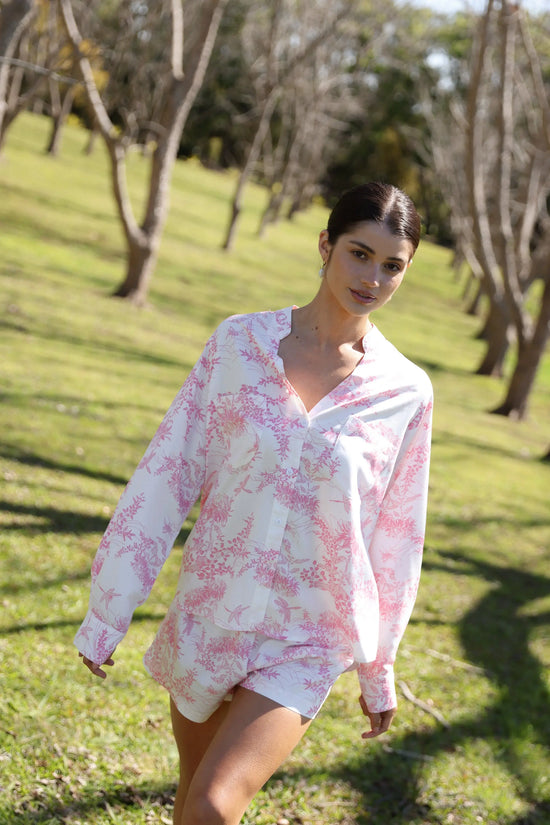 Maggie Pyjama Set - Long Sleeve - ECOVERO - Summer Toile Pink OMFORT