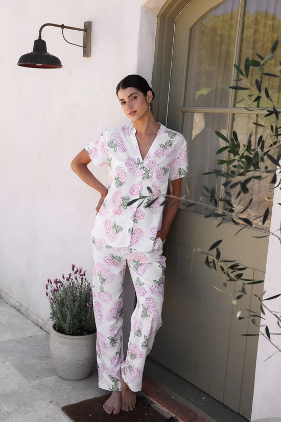 Maggie Pyjama Set - Long Pants - Hydrangea Pink OMFORT