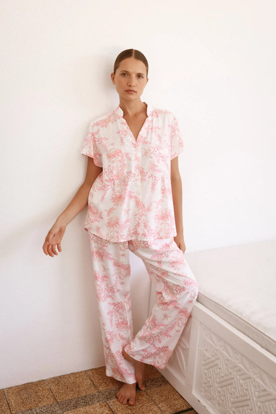 Maggie Pyjama Set - Long Pants - Summer Toile - Pink OMFORT