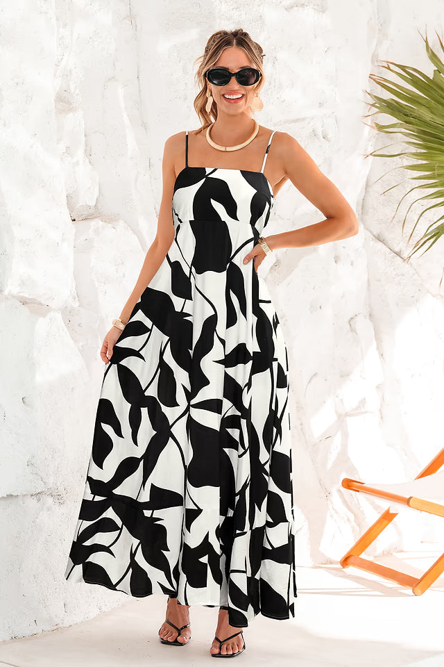 Polished Retreat Tropical Maxi Dress OMFORT
