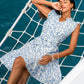 Porcelain Meadow Floral Mini Dress OMFORT