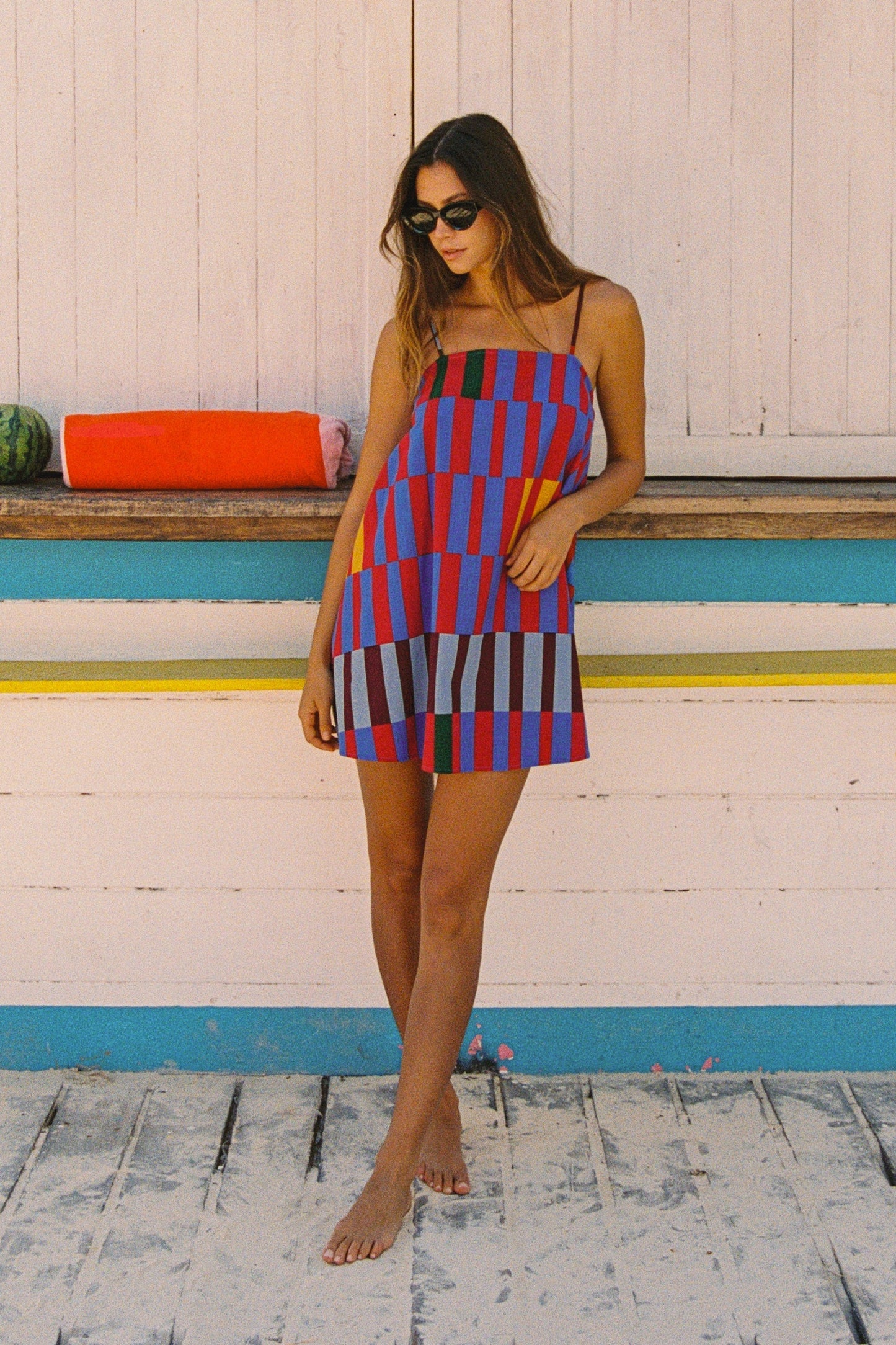 Ramie Mini Dress In Ataya OMFORT