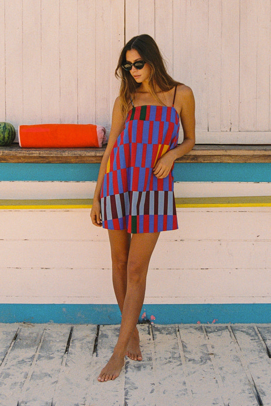 Ramie Mini Dress In Ataya OMFORT