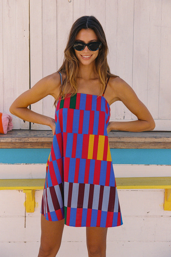 Ramie Mini Dress In Ataya OMFORT