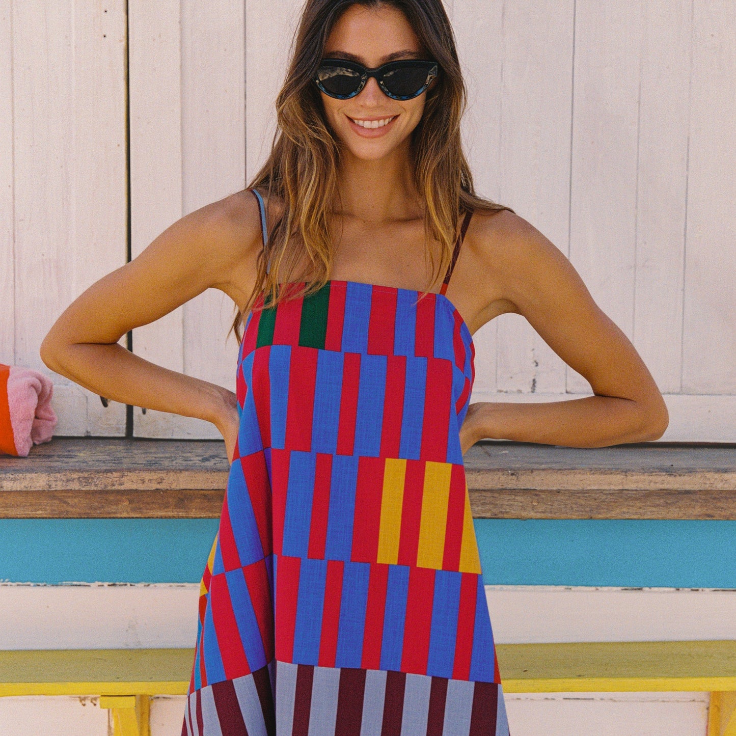 Ramie Mini Dress In Ataya OMFORT
