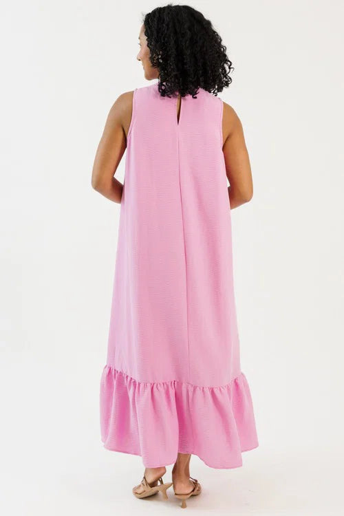 Ruffle Hem Maxi, Petal Pink OMFORT