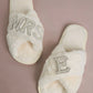 MRS & Initial Pearl Fuzzy Bridal Slippers OMFORT