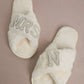 MRS & Initial Pearl Fuzzy Bridal Slippers OMFORT