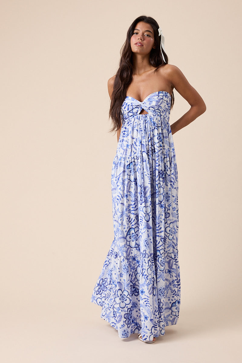 Pedal Ruched Maxi Dress OMFORT