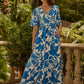 Iva Floral Pismo Button Down Flutter Maxi Dress OMFORT