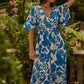 Iva Floral Pismo Button Down Flutter Maxi Dress OMFORT