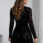 Lace Hollow Out Long Sleeve Mini Dress SOLACE