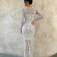 SOLACE  Sheer Mesh Polka Dot Bodycon Maxi Dress?