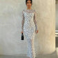 SOLACE  Sheer Mesh Polka Dot Bodycon Maxi Dress?