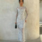 SOLACE  Sheer Mesh Polka Dot Bodycon Maxi Dress?