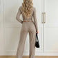 Striped Crop Top And Wide-Leg Pants Set SOLACE