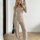Striped Crop Top And Wide-Leg Pants Set SOLACE