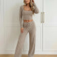 Striped Crop Top And Wide-Leg Pants Set SOLACE
