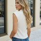 White Sleeveless Mock Neck Side Knot Top SOLACE