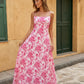 Pink Floral Print Spaghetti Strap Maxi Dress SOLACE