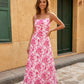 Pink Floral Print Spaghetti Strap Maxi Dress SOLACE