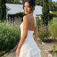 White Halter Neck Ruffled Mini Dress SOLACE