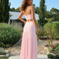 SOLACE  Pink Strapless Set Crop Top Pleated Maxi Skirt Dress Set?