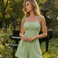 Elegant Green Ruched Bust Spaghetti Strap Jumpsuits SOLACE
