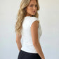 White One Shoulder with Gold Hardware Ruched Top Daily Wear Top SOLACE