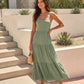 Sage Green Flowy Linen Blend Relaxed Fit Maxi Dress OMFORT