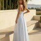 SOLACE  Stripe Halter Neck Deep V Cutout Smocked Back Maxi Dress?