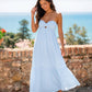 Strapless Twist Front Cutout Tiered Maxi Dress OMFORT