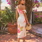White Floral Print One-Shoulder Bodycon Maxi Dress OMFORT