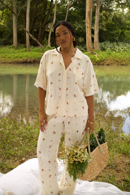 Bunny Button Up & Long Pants Set OMFORT