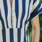 Search Your Heart Navy Blue Striped Midi Dress OMFORT