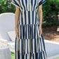 Search Your Heart Navy Blue Striped Midi Dress OMFORT