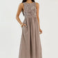 Smocked Gingham Midi, Brown OMFORT