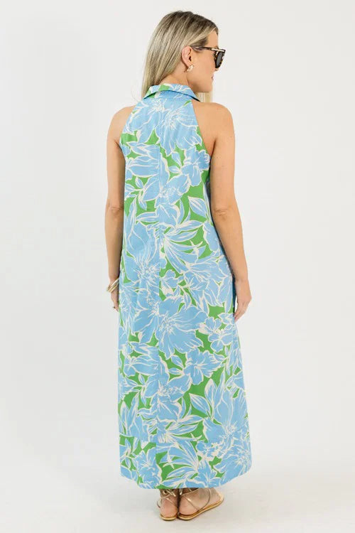 Solana Floral Maxi, Green/Blue OMFORT