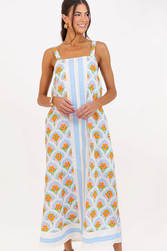 Something Special Blue Floral Midi Dress OMFORT