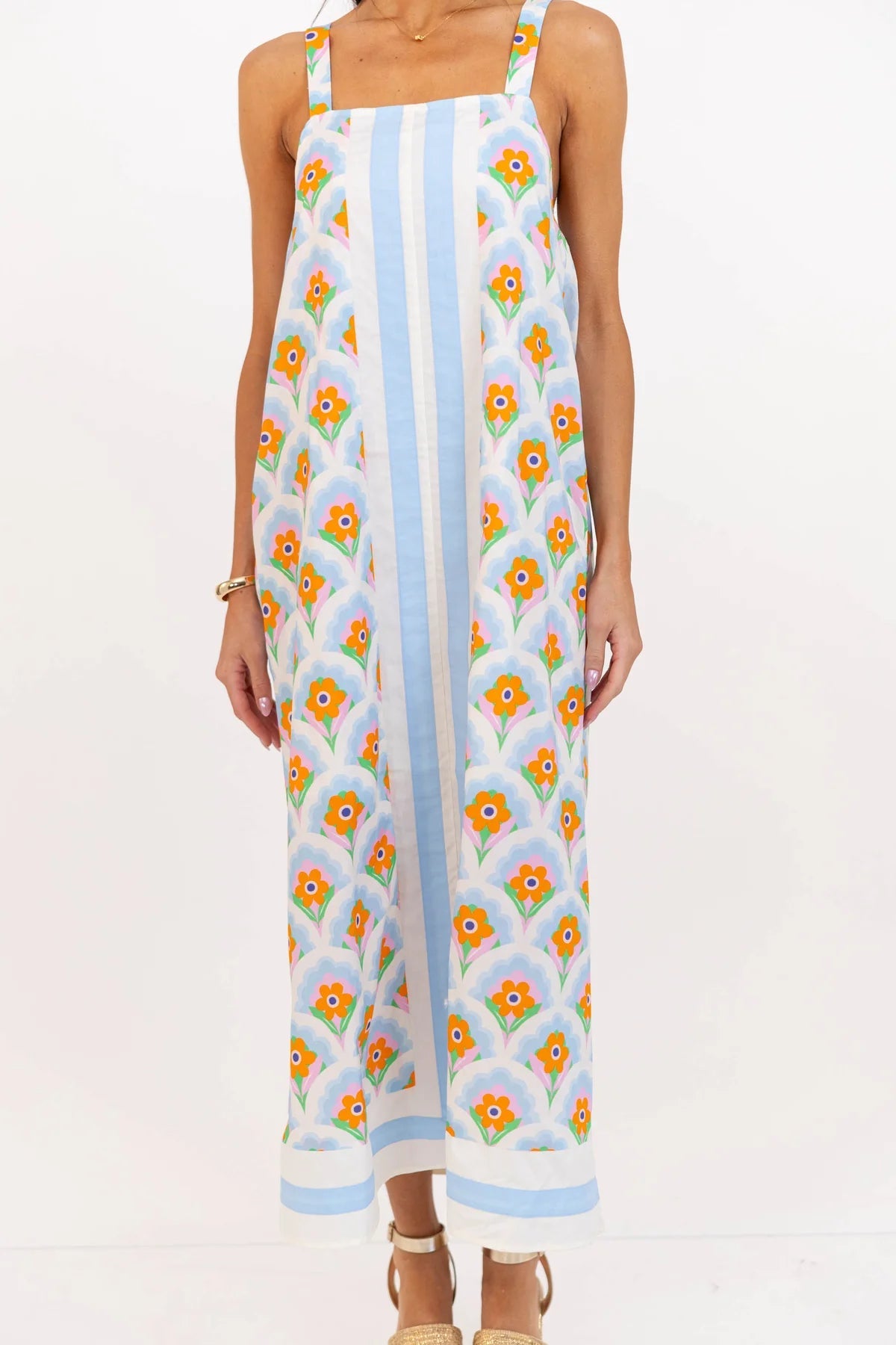 Something Special Blue Floral Midi Dress OMFORT